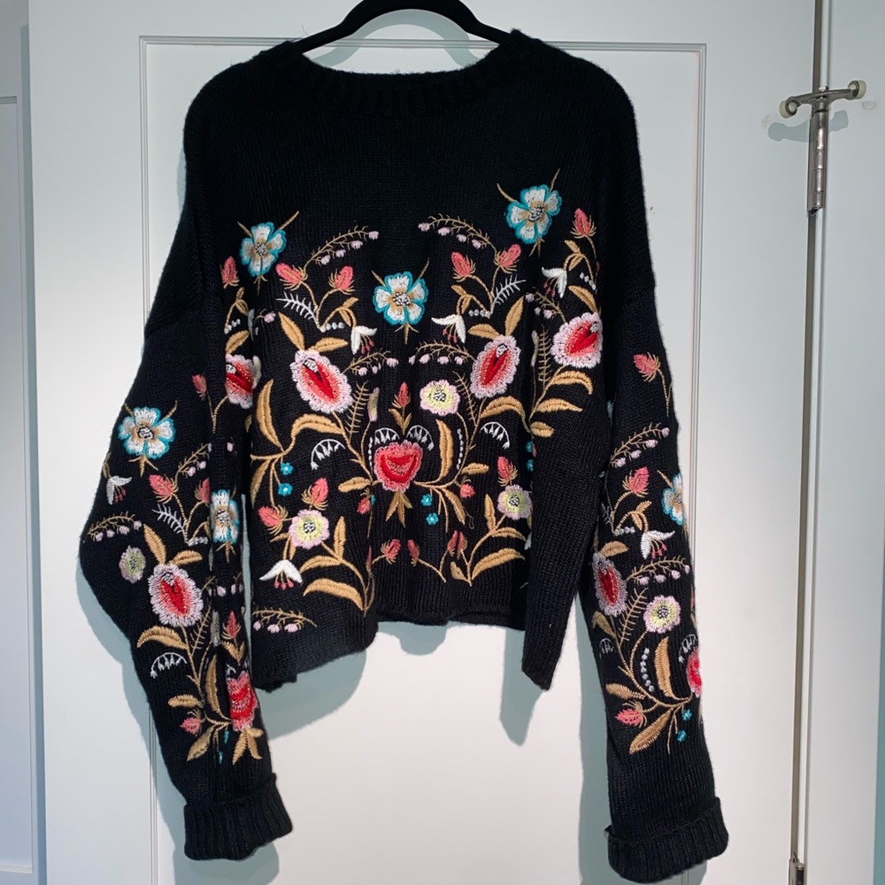 Floral Embroidered Sweater